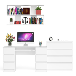 Стол письменный Мори МС-2 с комодом МК800 4 ящика и полкой 1200