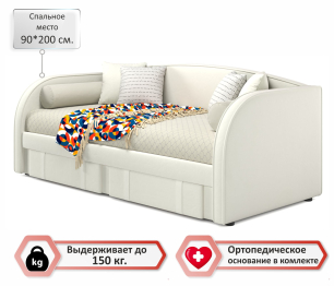 Мягкая кровать Elda 900 с ортопедическим основанием и матрасом ГОСТ
