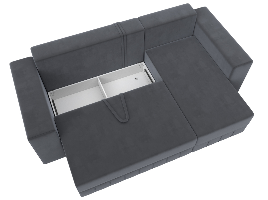 Диваны угловые в гостиную, Диван угловой Лига-076 угол универсальный, велюр SEVEN