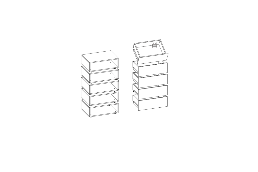 Комоды, Комод высокий Nature 6