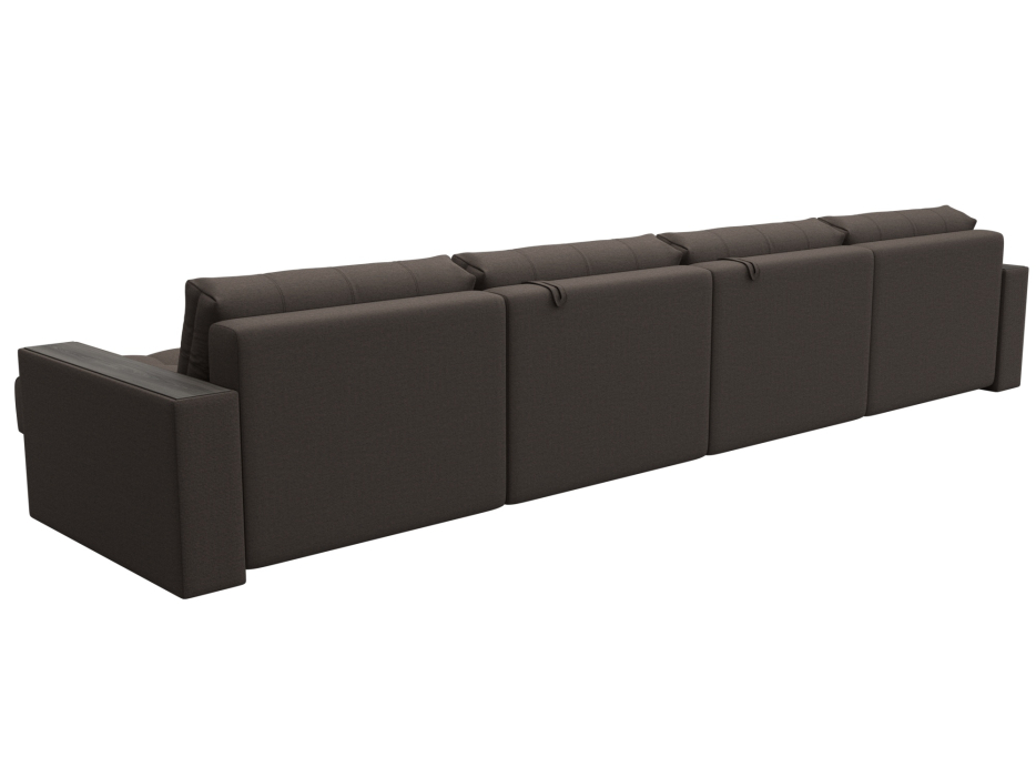 Дизайнерские диваны для гостиной, Диван П-образный с декором Лига-049 НПБ Лонг, рогожка Амур