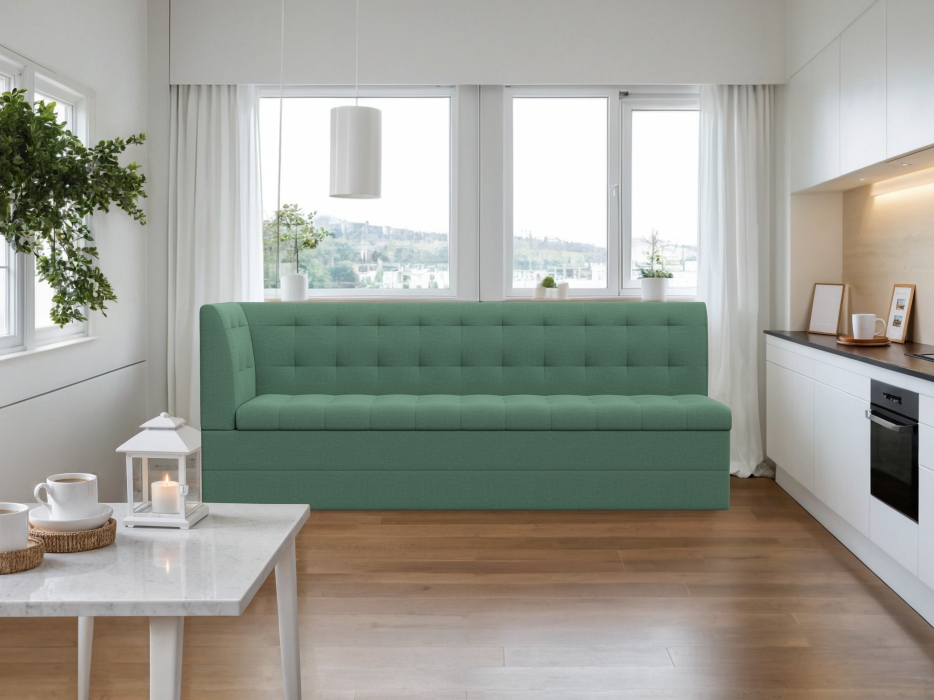 Диваны угловые кухонные, Диван кухонный Бриз с углом слева, рогожка Амур