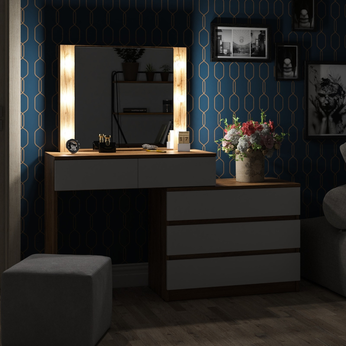 С зеркалом, Туалетный столик с подсветкой 110