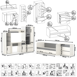 Лучший набор мебели для молодёжной комнаты Торонто № 27