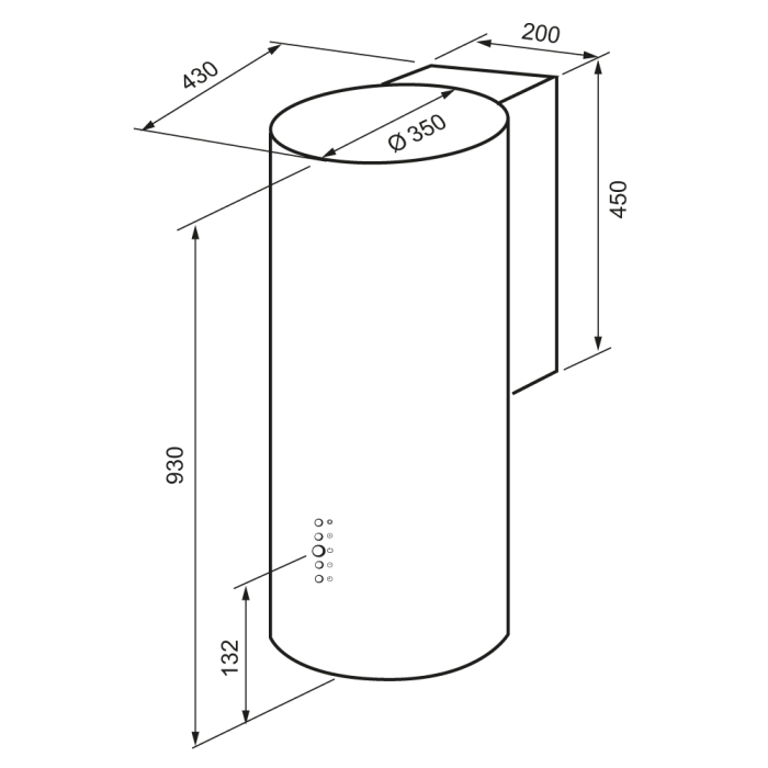 Вытяжки, Вытяжка кухонная TINA 350 3P