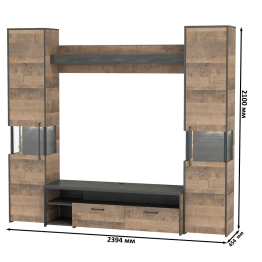 Индустриальная гостиная в стиле лофт с подсветкой Трувор № 17