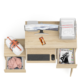 Компьютерный стол МС-1 правый с тумбой Мори