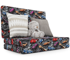 Банкетка в прихожую, Пуф трансформер Шаг 120, Машинки