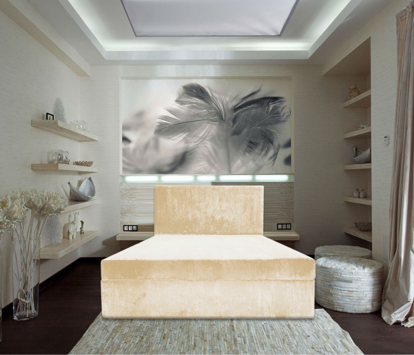 Кровати с мягким изголовьем, Кровать АТЛАНТА 140 с мягким изголовьем, с подъемным механизмом ,велюр