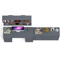 Двухтумбовый стол компьютерный с ящиками МС-2 с тумбой-комодом и полкой 1200 Мори