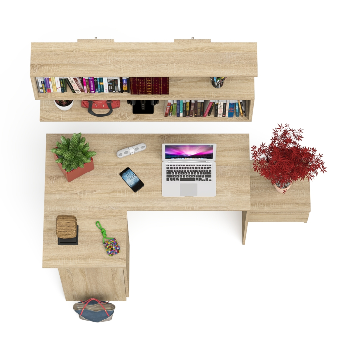 Угловые, Угловой стол компьютерный Мори МС-16 левый с тумбочкой с ящиком 400 и полкой на 1200