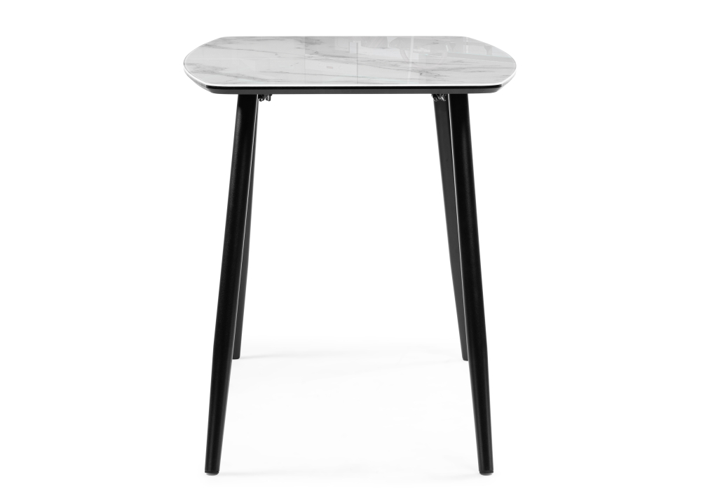 Обеденные столы, Стол Эмма (вставка стекло / черный / черная шагрень)