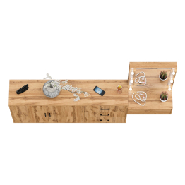 Косметический навесной столик с подсветкой и комод с ящиками и дверками 123-1604