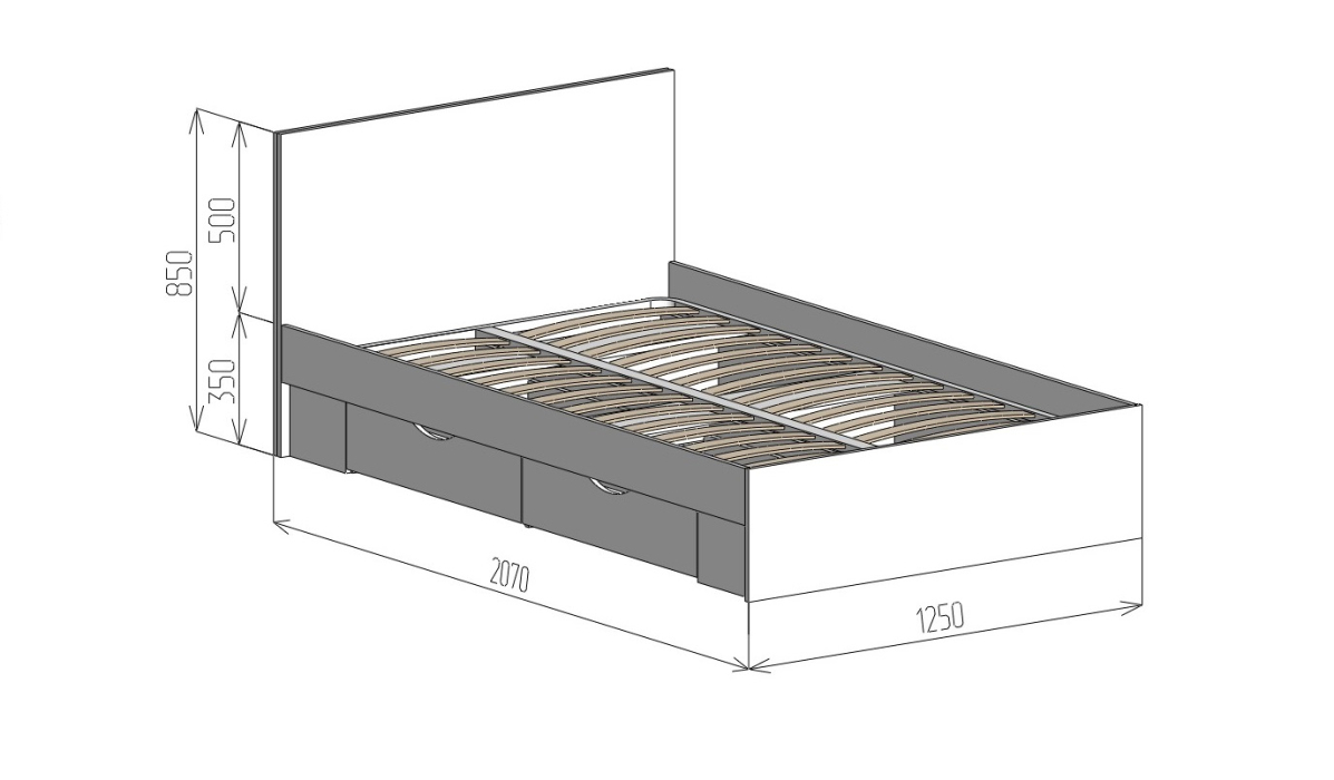 Кровати одноярусные, Кровать Фреш с ящиками КРФР 2-Я-1200