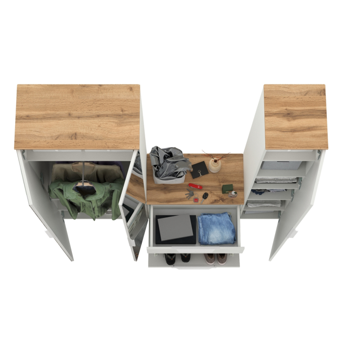 Прихожие, Шкаф с зеркалом и пенал с обувницей Октава