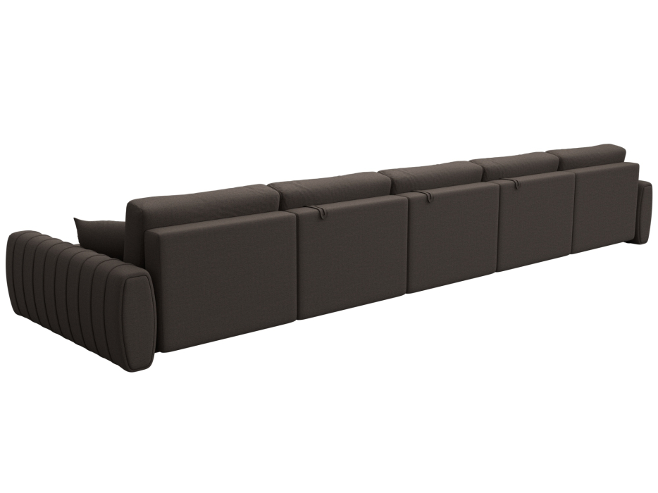 Диваны угловые в гостиную, Диван П-образный Лига-057 НПБ МегаЛонг, рогожка Амур