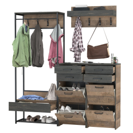 Прихожая Трувор № 222 с обувницами и вешалкой-полкой