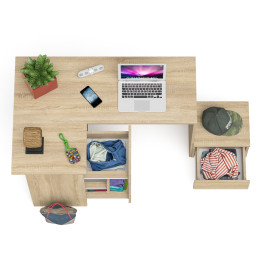 Компьютерный стол угловой Мори МС-16 левый и тумбочка на 400