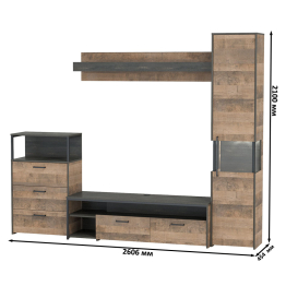 Стенка для гостиной с подсветкой Трувор № 23