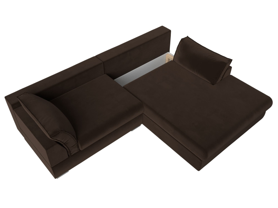 Диваны угловые в гостиную, Угловой диван Пекин угол правый, микровельвет