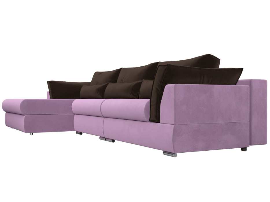 Диваны угловые в гостиную, Угловой диван Пекин Long угол левый, НПБ, микровельвет