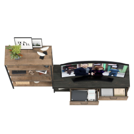 Тумба под ТВ и открытый стеллаж Трувор