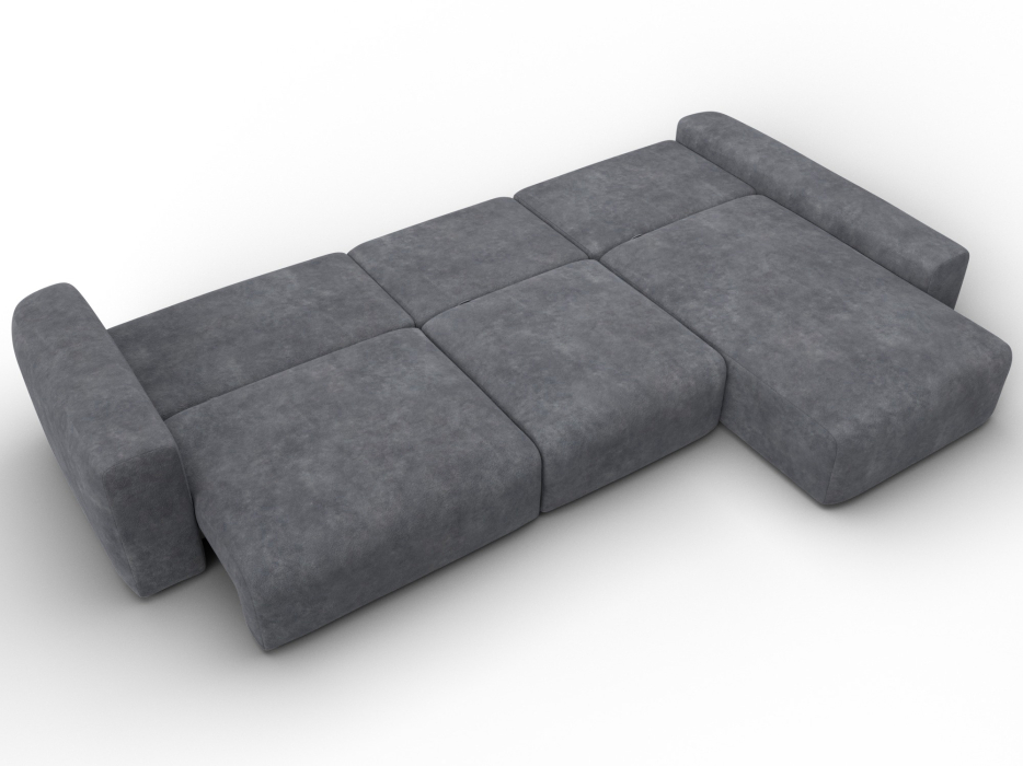 Диваны угловые в гостиную, Диван угловой Лига-066 НПБ Лонг угол правый, велюр BRUT