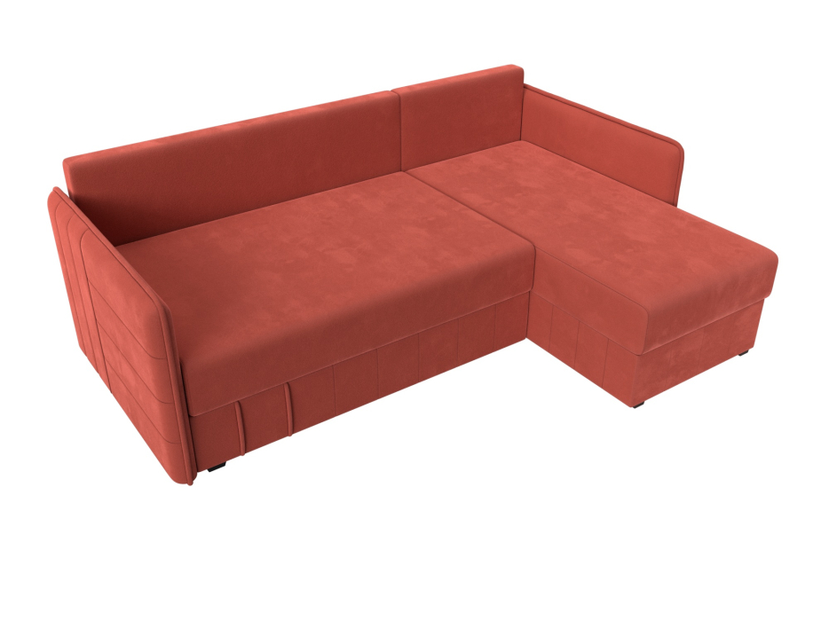 Диваны угловые в гостиную, Диван угловой Слим универсальный угол, микровельвет