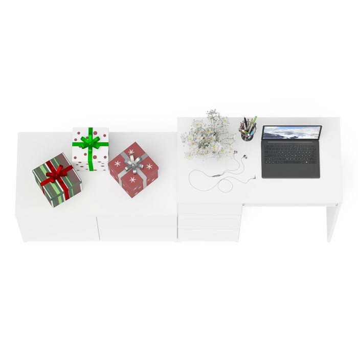 Прямые компьютерные столы, Компьютерный стол три ящика слева с тумбой 900 Мори