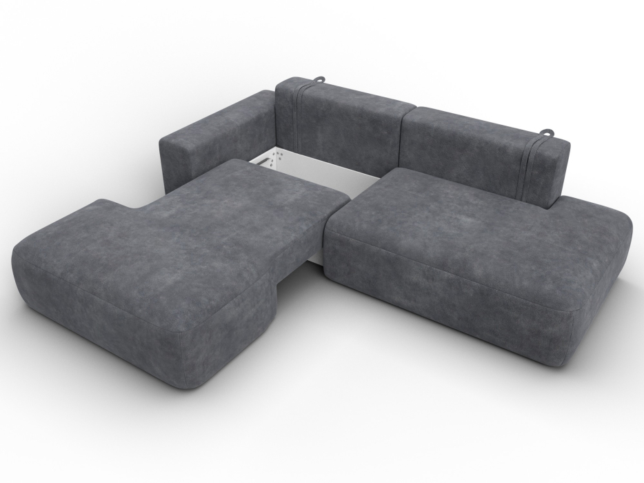 Диваны угловые в гостиную, Диван угловой Лига-036 НПБ Модерн левый угол, велюр BRUT