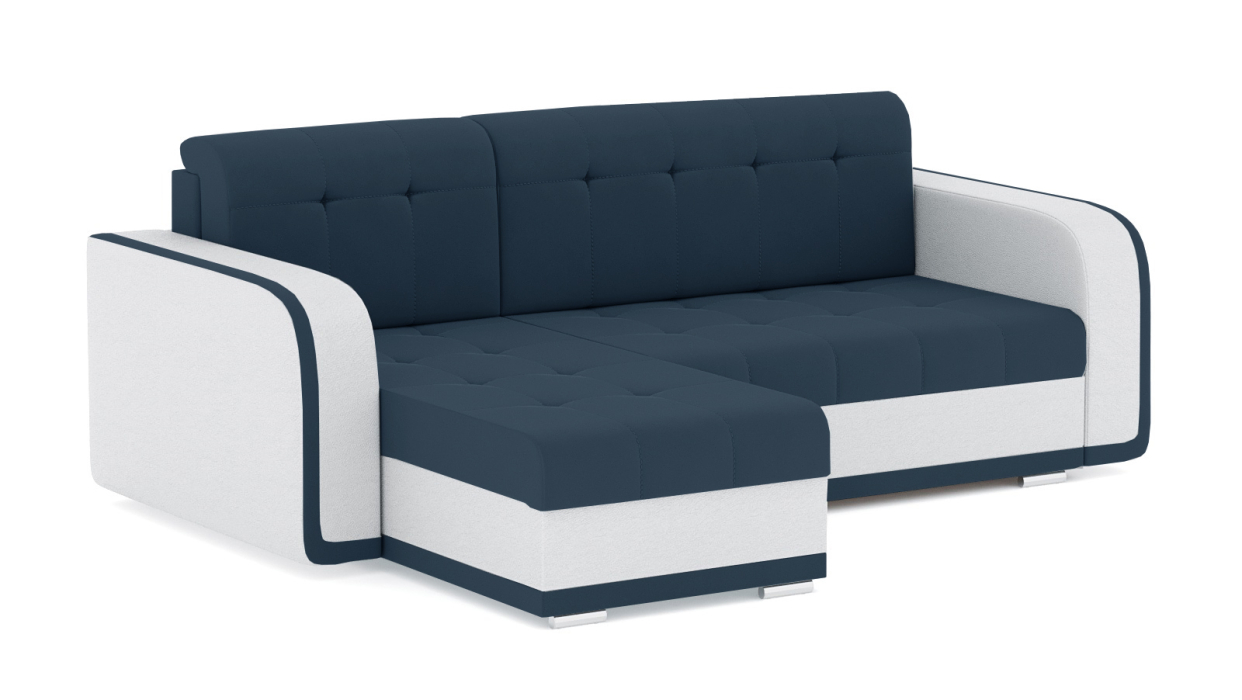 Диваны угловые в гостиную, Диван-кровать угловой Генри еврокнижка, велюр+кож.зам