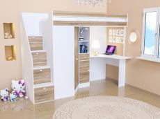 Кровати-чердаки, Кровать чердак Golden Kids 6 белый 