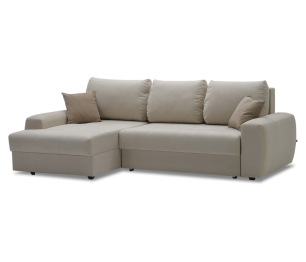 Угловой диван Коста, еврокнижка, велюр,  левый угол