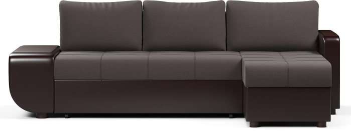 Диван-кровать угловой Атланта со столиком еврокнижка,велюр+экокожа