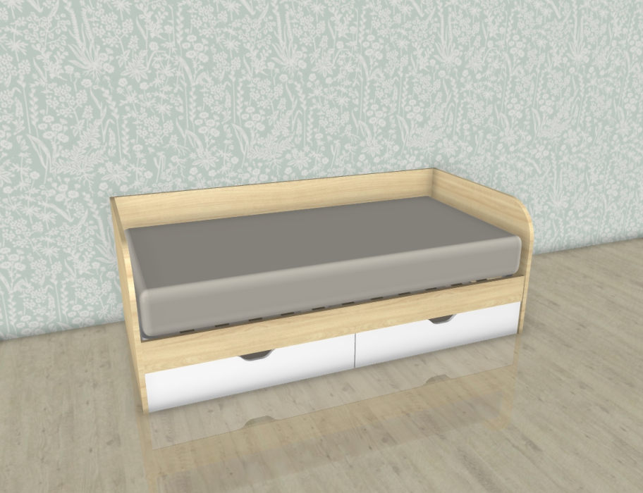 Кровати 90х190, Модульная система Карина Кровать КР-117 Ясень Асахи