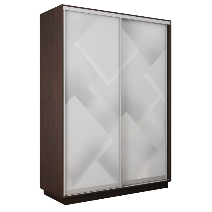 Шкафы-купе 2-х дверные, Шкаф-купе Экспресс 2-х дверный Фотопечать Квадрат Стекла 140х60х240