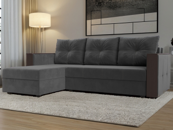 Угловой диван Валенсия Лайт левый угол, велюр