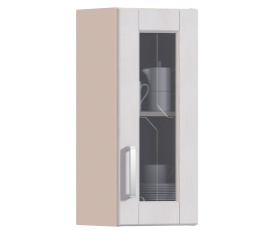 Регина РП-30 Полка с витриной Песочный/Риф белоснежный