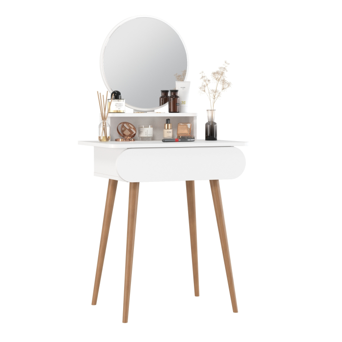 С зеркалом, Трюмо белое воздушное 4-25920