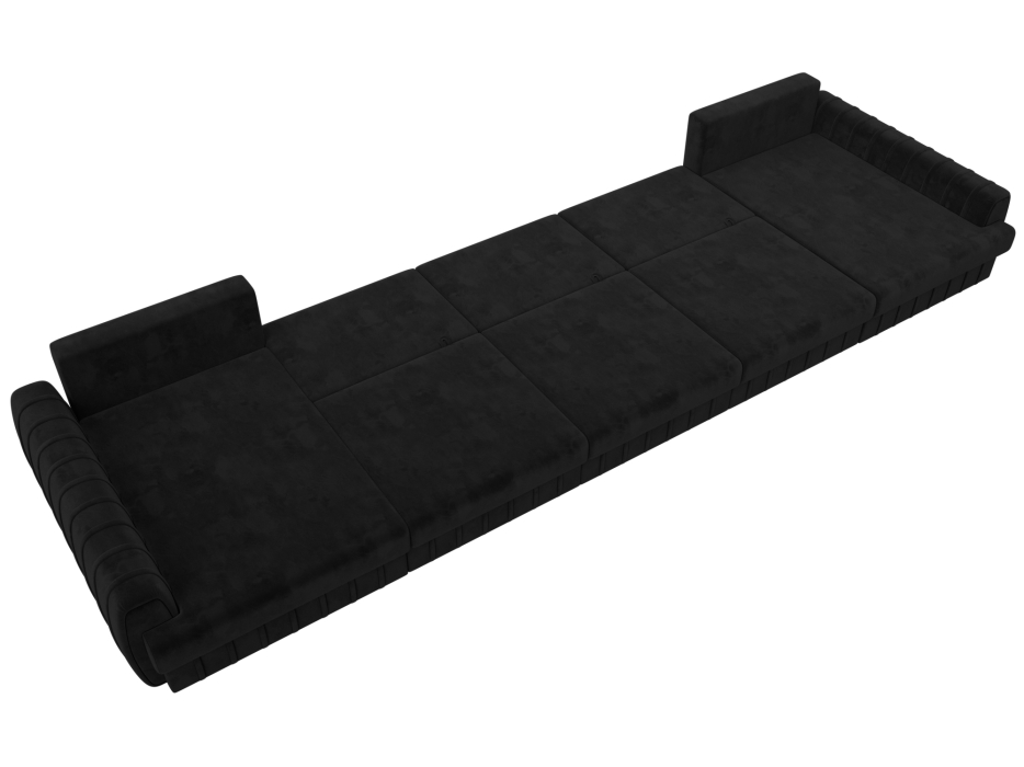 Диваны угловые в гостиную, Диван П-образный Лига-057 НПБ МегаЛонг, велюр SEVEN