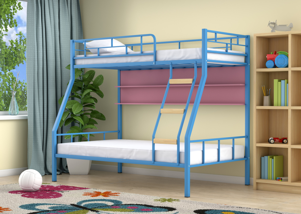 Для подростков, Двухъярусная кровать Радуга полка розовый