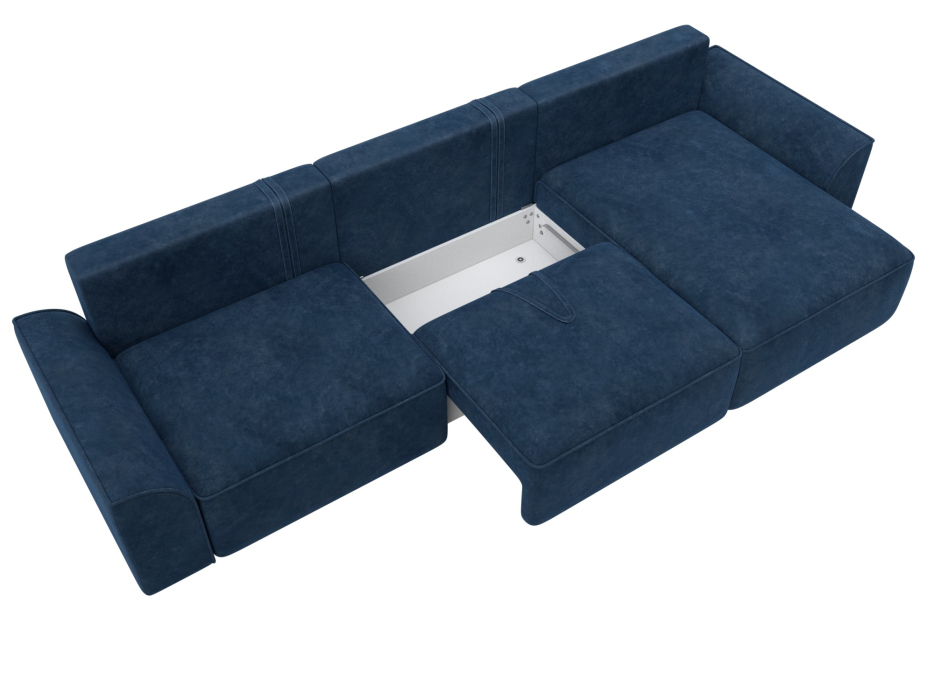 Диваны угловые в гостиную, Диван угловой Лига-048 НПБ лонг, велюр BRUT