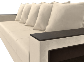 Диван прямой Дубай Лайт полки справа, микровельвет