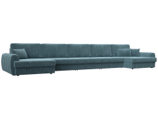 Диваны угловые в гостиную, Диван П-образный Лига-057 НПБ МегаЛонг, велюр SEVEN