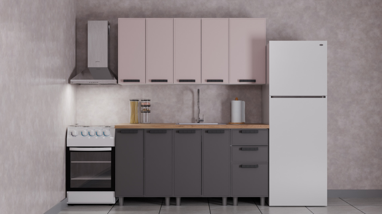 Кухонные гарнитуры, ГК Аленушка 1,6м Магнолия (без столешницы)