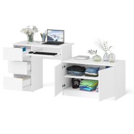 Компьютерный стол три ящика слева с тумбой 900 Мори