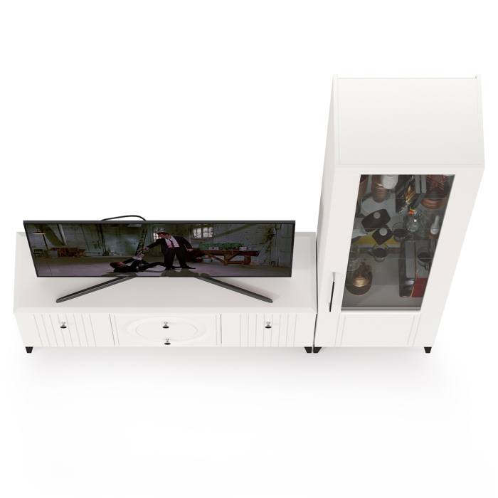 Стенки для гостиной, ТВ-тумба с пеналом Валенсия № 54