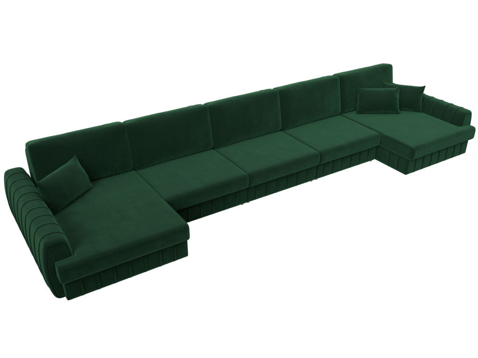 Диваны угловые в гостиную, Диван П-образный Лига-057 НПБ МегаЛонг, велюр SEVEN