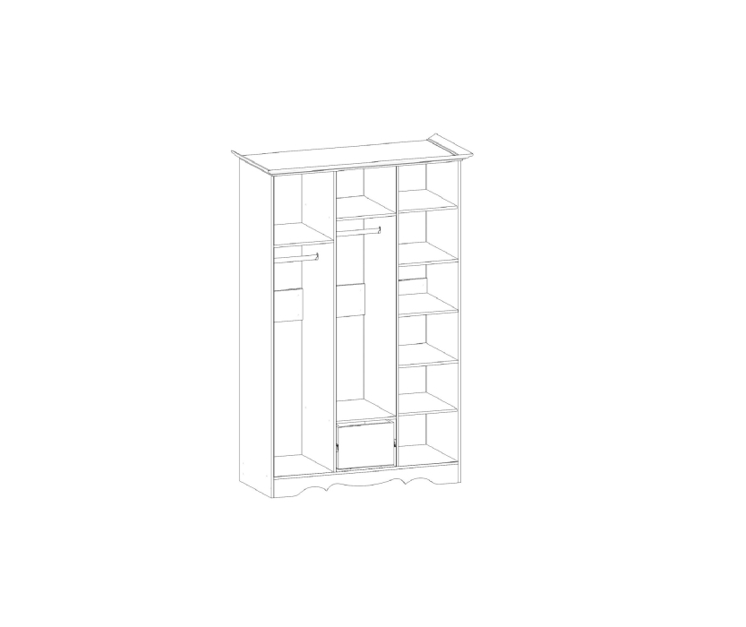 Для одежды, Шкаф трехдверный Латте 3 