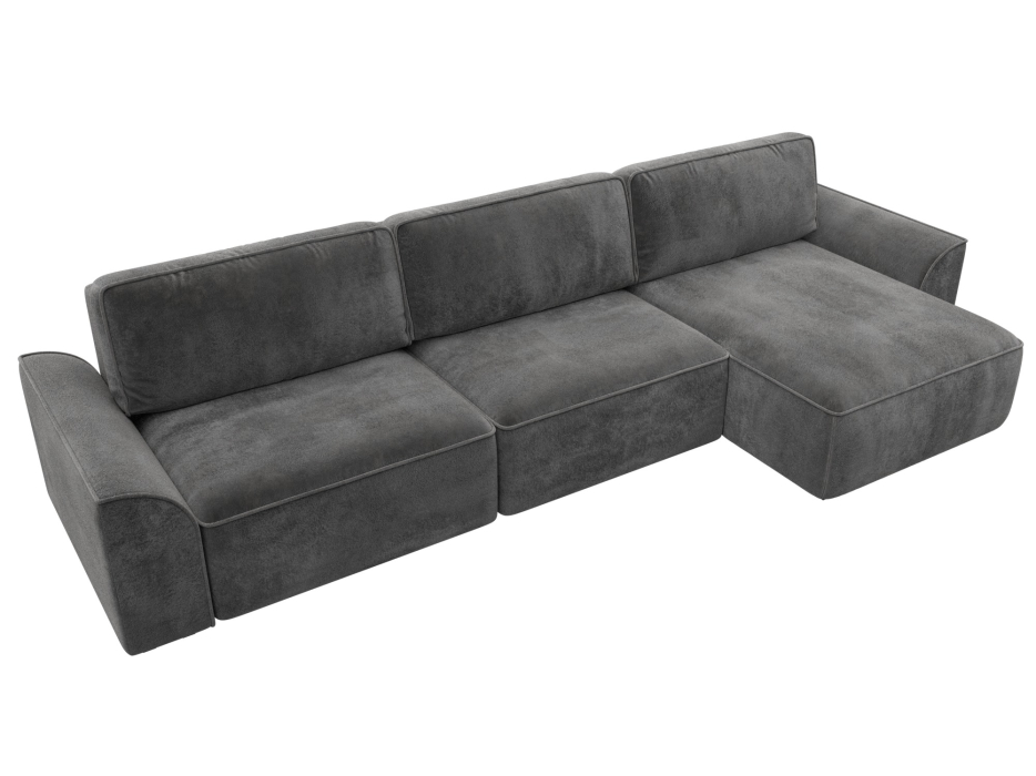 Диваны угловые в гостиную, Диван угловой Лига-048 НПБ лонг, велюр TOWER